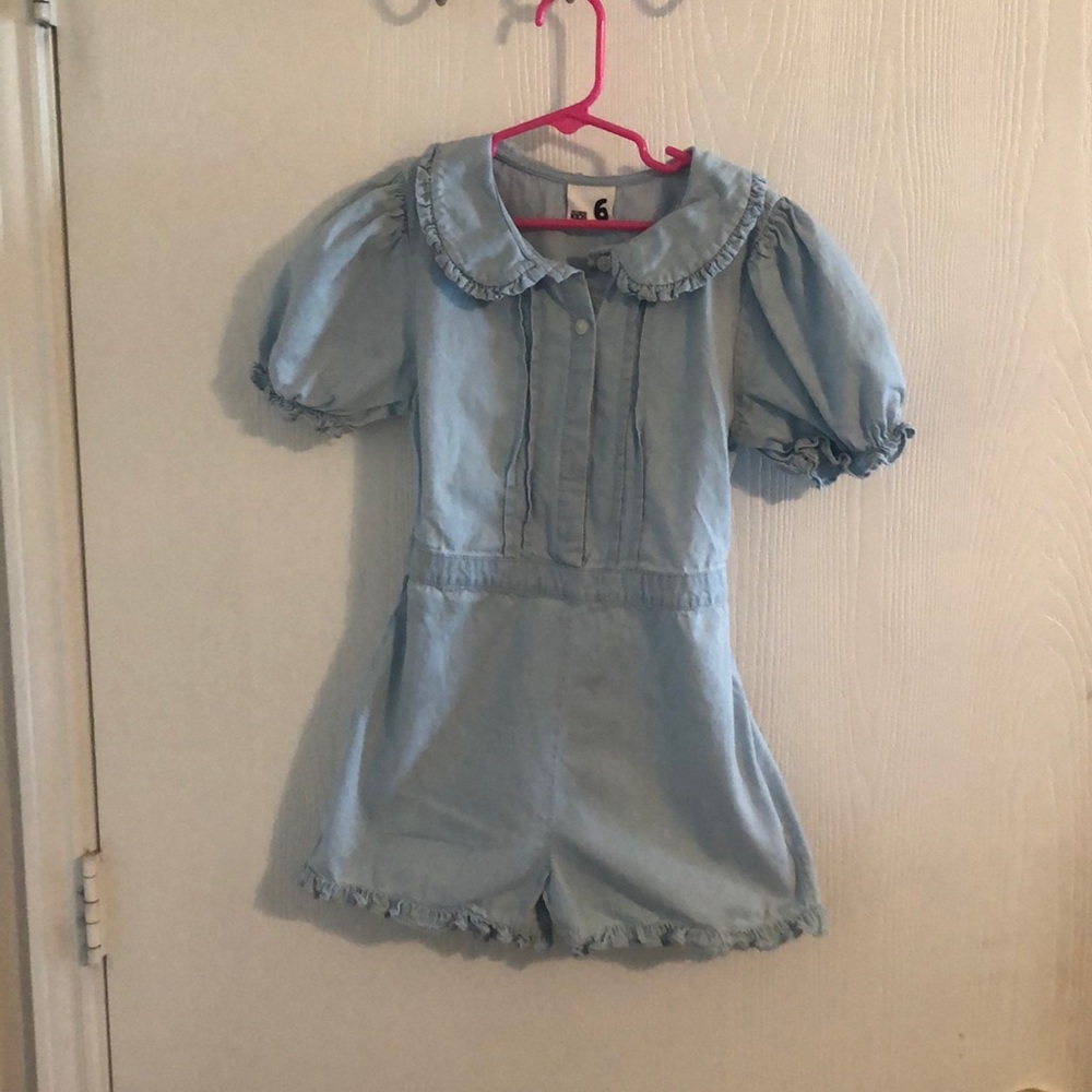 Girl size 6 blue Jean Romper